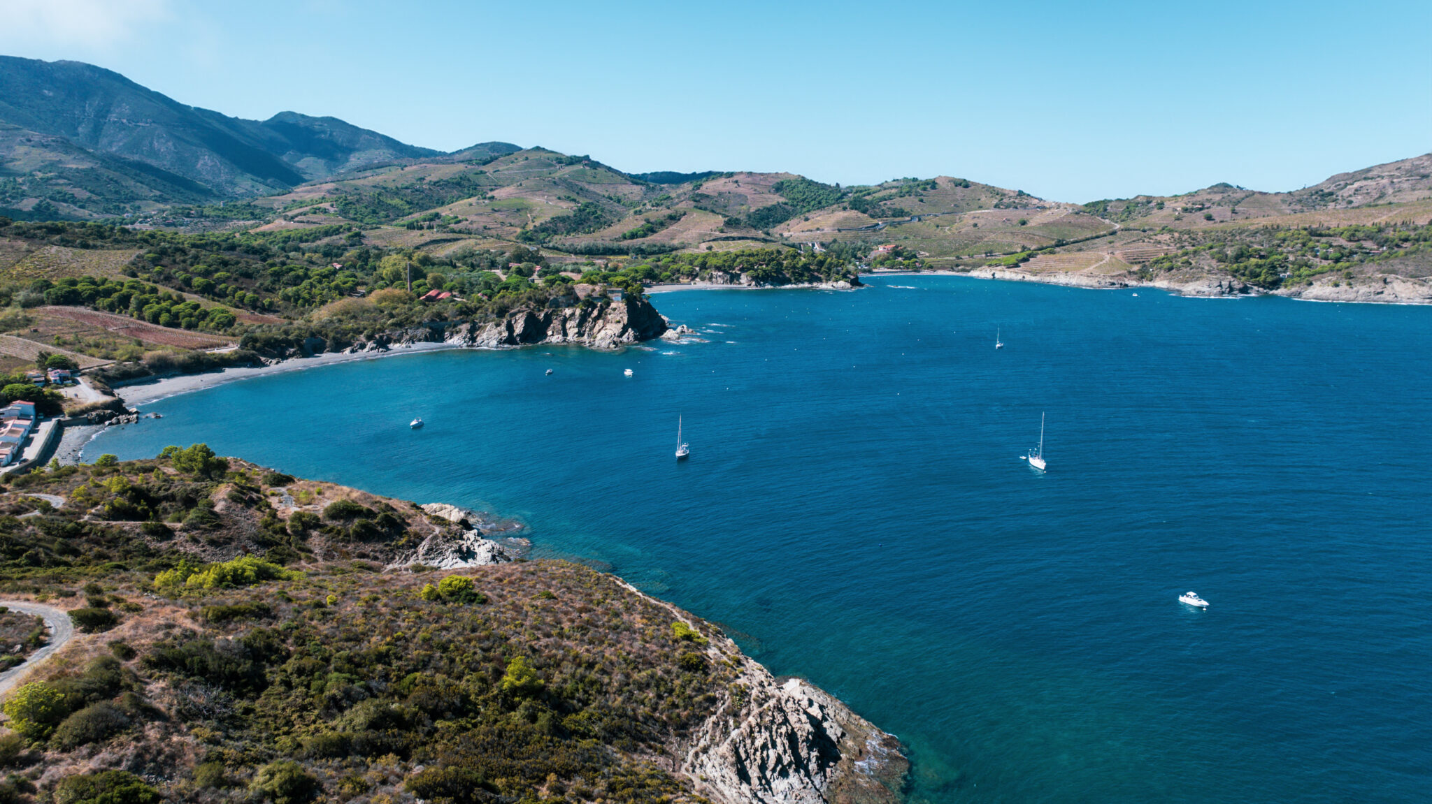 Vue avec drone de la Côte méditerranéenne à Port-Vendres