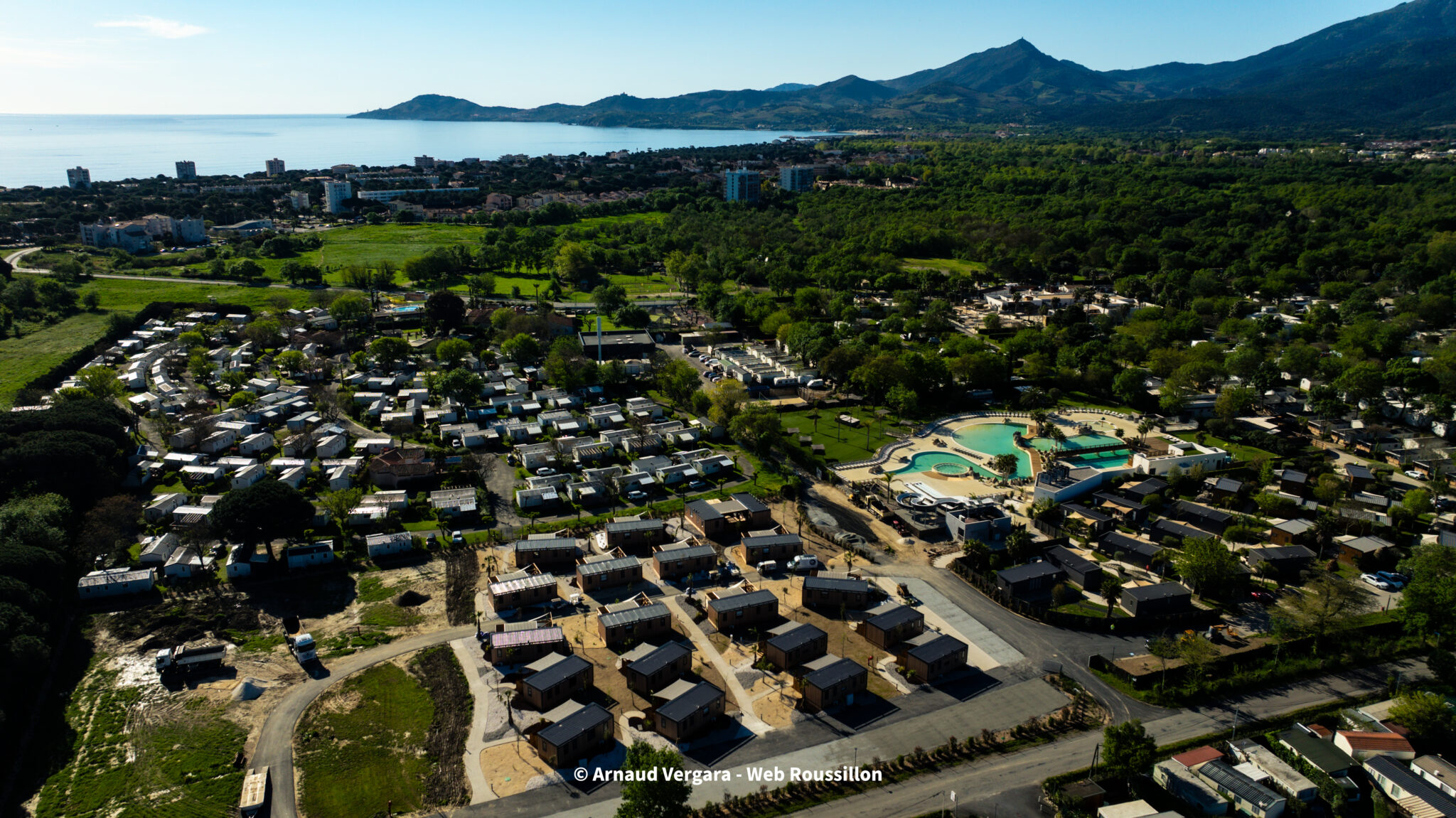 Photo drone du camping des Marsouins à Argeles-sur-Mer